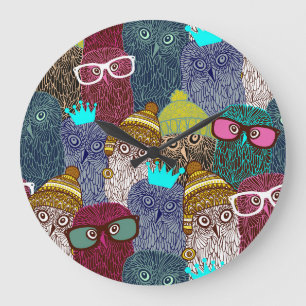 Owl in crown large clock