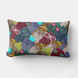 Owl in crown lumbar pillow