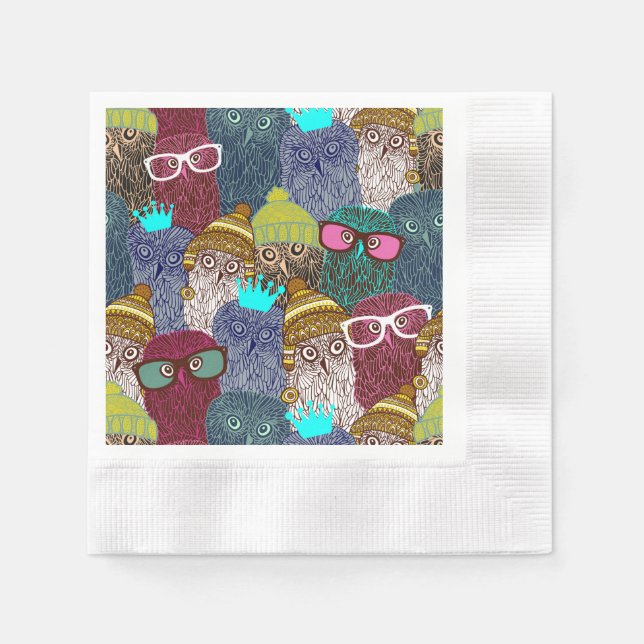 Owl in crown napkin (Front)