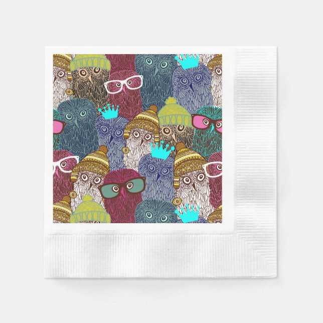 Owl in crown napkin (Front)