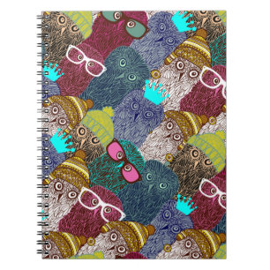 Owl in crown notebook