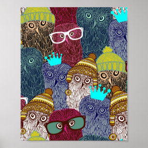Owl in crown poster