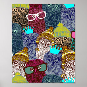 Owl in crown poster