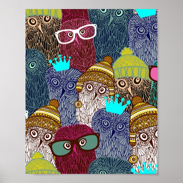 Owl in crown poster (Front)