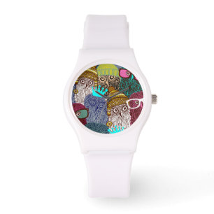 Owl in crown watch
