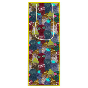 Owl in crown wine gift bag