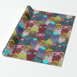 Owl in crown wrapping paper