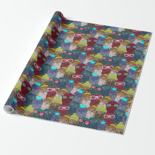 Owl in crown wrapping paper