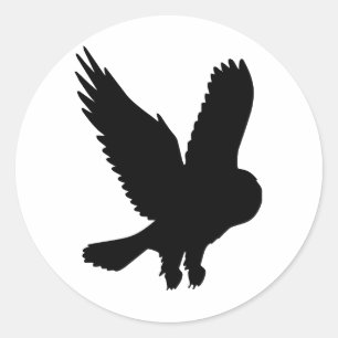 Owl in Flight Classic Round Sticker