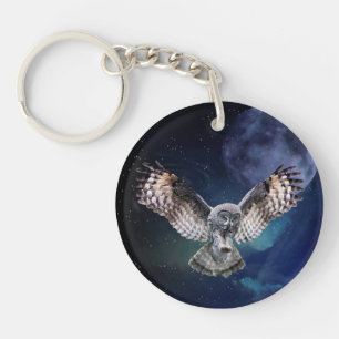 Owl in Flight Keychain