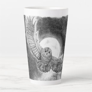 Owl in Flight Latte Mug