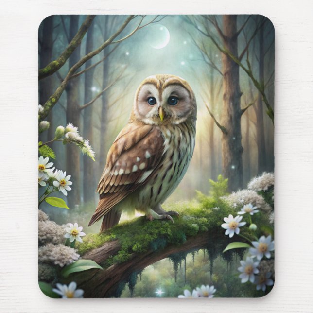Owl in Forest Mouse Pad (Front)