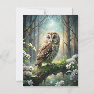 Owl in Forest Postcard
