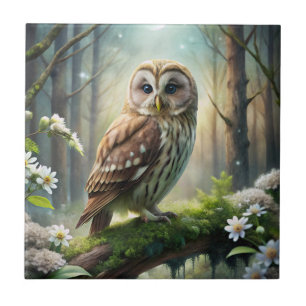Owl in Forest Tile