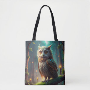 Owl in Forest Tote Bag