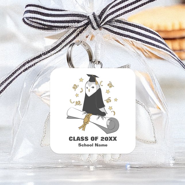 Owl in Gown Preschool / Kindergarten Graduation  Square Sticker (Creator Uploaded)