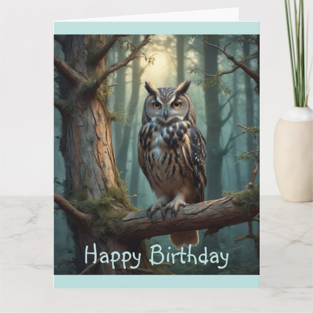 Owl in Magical Forest Card (Front)