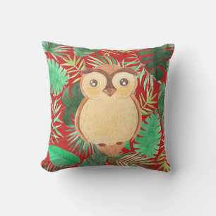Owl In Nature Decor Throw Pillow