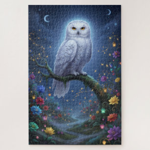 Owl in night garden jigsaw puzzle