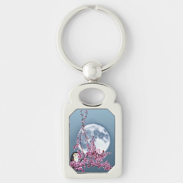 Owl in Plum Tree Keychain (Front)