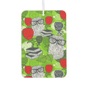 Owl in red roses air freshener