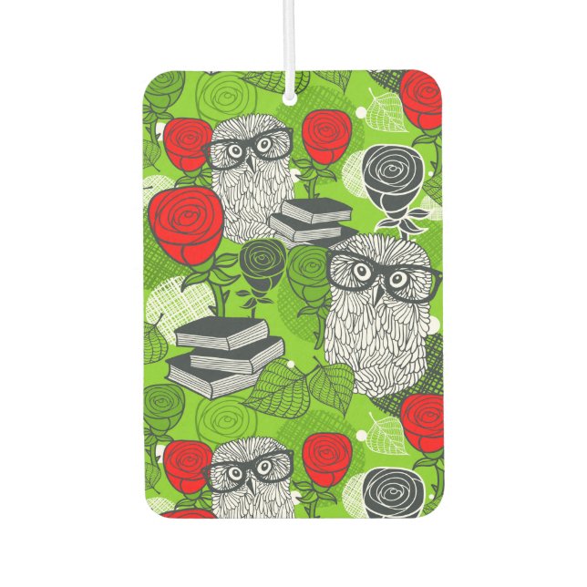 Owl in red roses air freshener (Front)