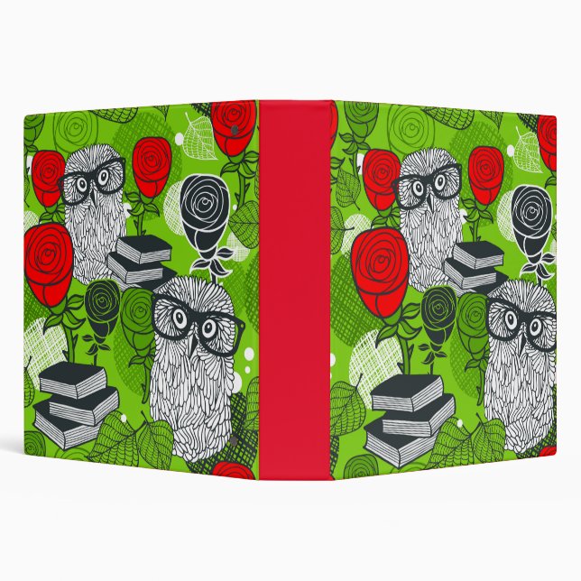 Owl in red roses binder (Background)