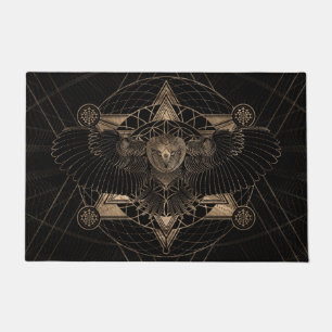 Owl in Sacred Geometry Composition Doormat