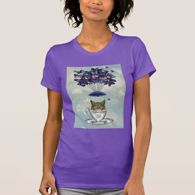 Owl In Teacup 2 T-Shirt (Front)