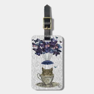 Owl In Teacup Luggage Tag