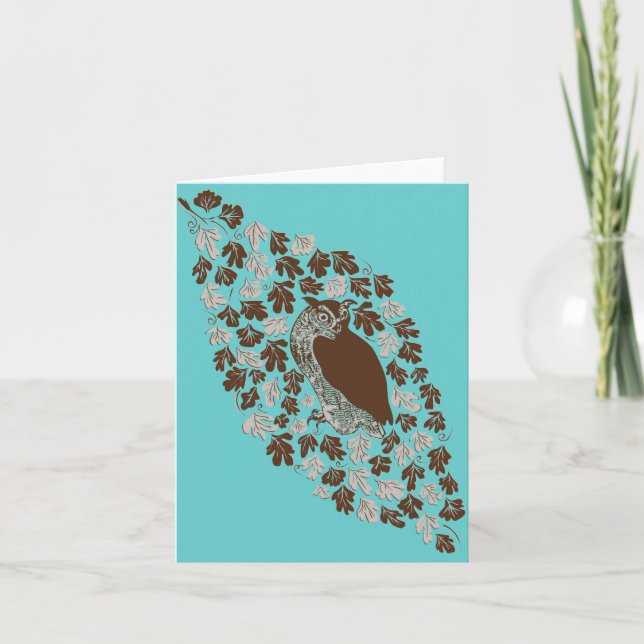 Owl in the Oak Blank Note Card (Front)