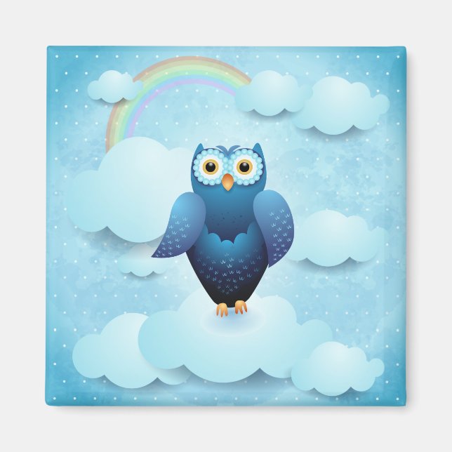 Owl in the sky magnet (Front)
