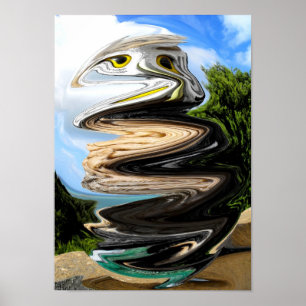 Owl in Time Bubble Poster