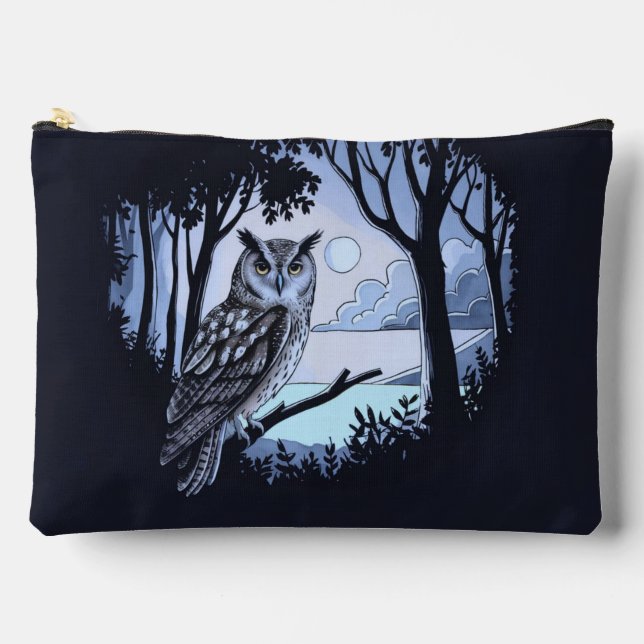 Owl in Wood Clearing Accessory Pouch Travel Bag (Front)