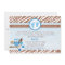 Owl Invitation Baby Boy Shower Blue Brown Zebra