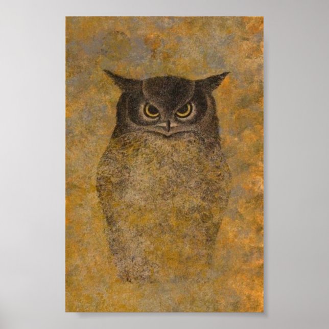 Owl Japanese Fine Art Poster (Front)