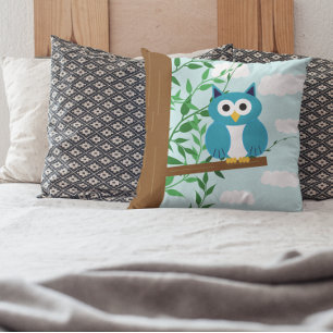 Owl Kids Throw Pillow