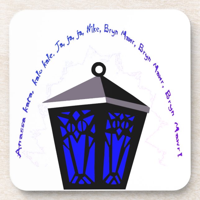 Owl Lantern Coaster - Dark Blue (Front)