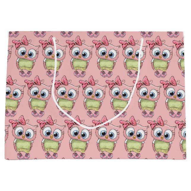 Owl Large Gift Bag (Front)