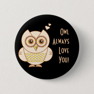 Owl Love 2 Inch Round Button