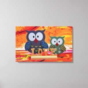 Owl love canvas print