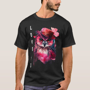 Owl Love is With Heart Animal Valentine's day T-Shirt