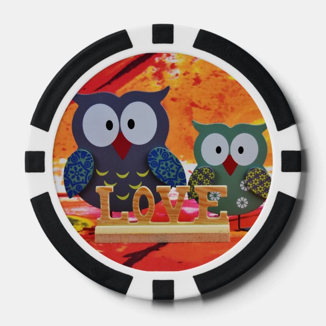 Owl love poker chips (Front)