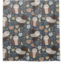 Owl Love Scandinavian Folk Art Animal Pattern  