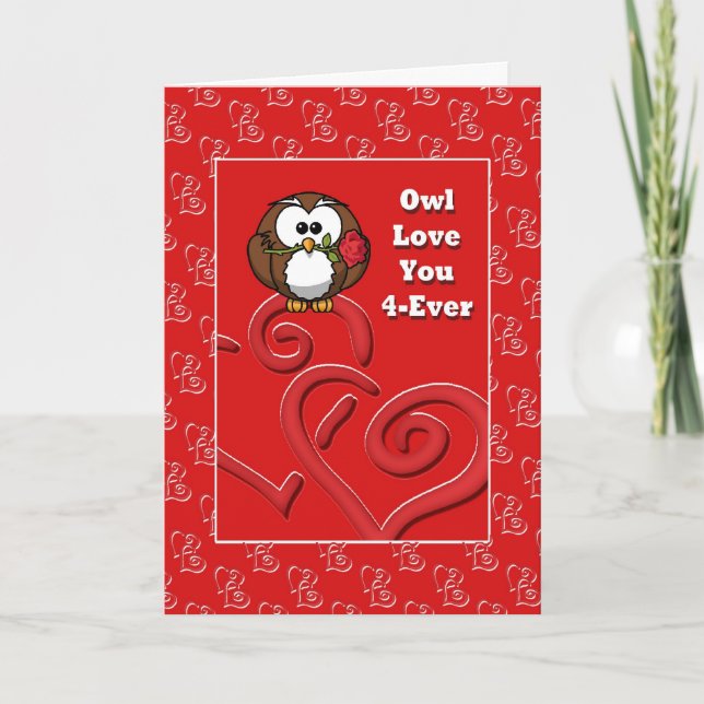 Owl Love You Forever Anniversaire Carte (Devant)