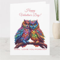 Owl Love You Forever-Colourful Owls-Valentine's Da