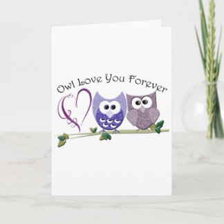 Owl Love You Forever, Cute Owls and Heart design Card