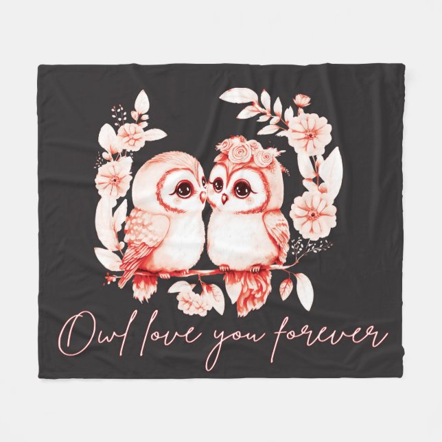 Owl love you forever  fleece blanket (Front (Horizontal))