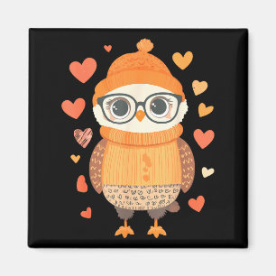 Owl Lover Heart Girls Valentine’s Day Women Owl  Magnet