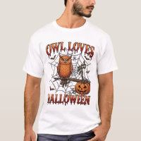 Owl Loves Halloween Orange Spider Web Pumpkin_1
